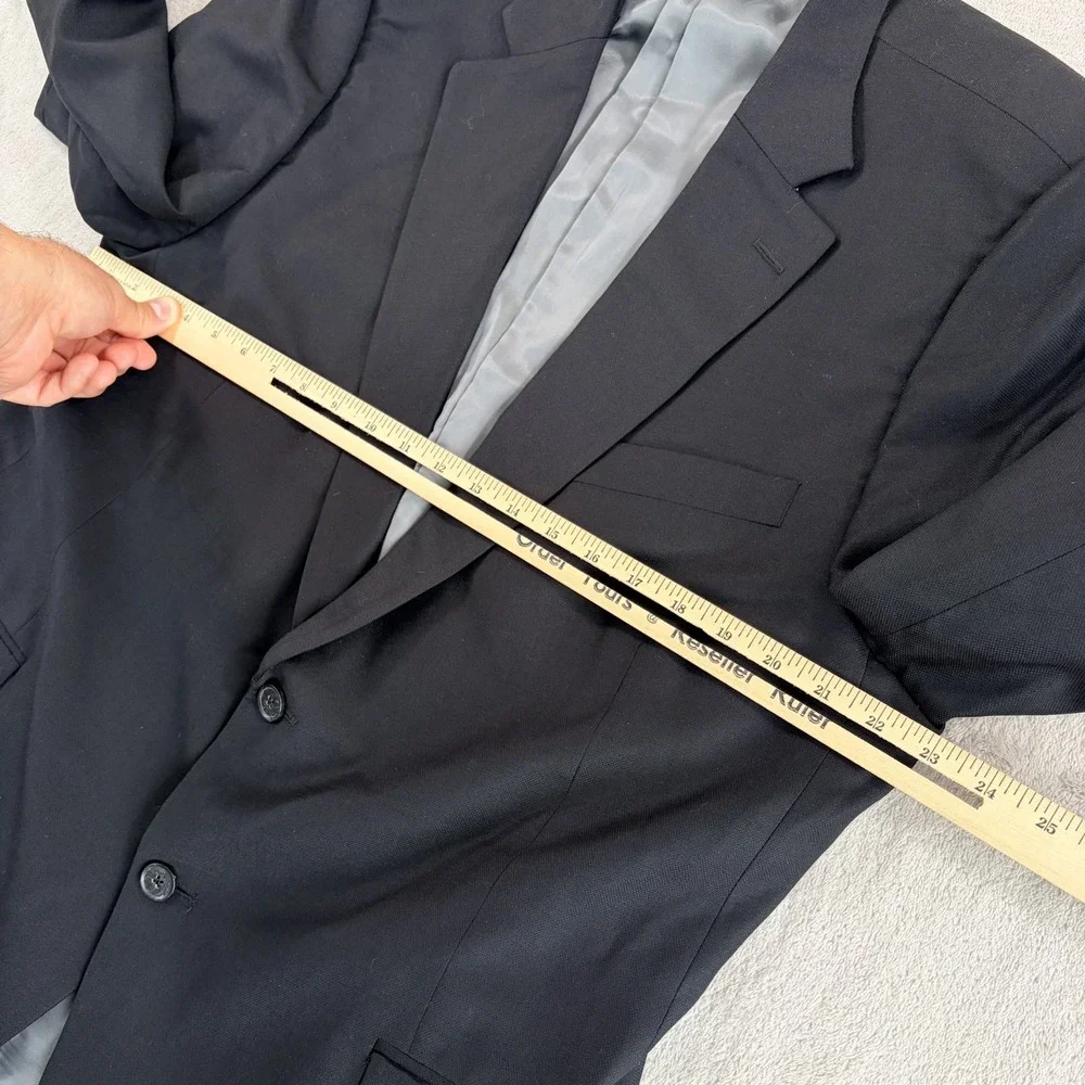 Peter Millar Sport Coat Blazer Jacket in Black 100% Wool Men 48T (Fits 46T)